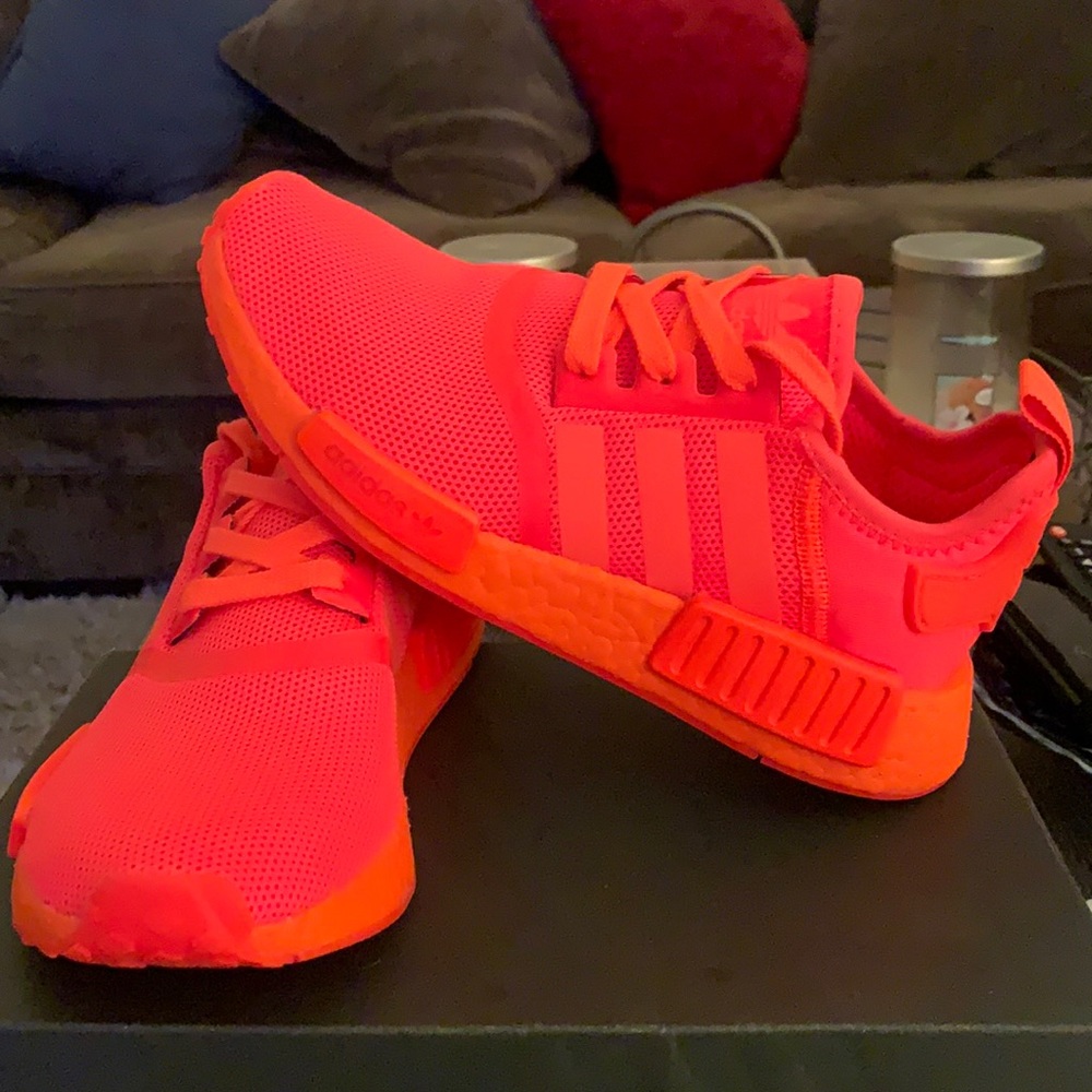 Adidas NMD_R   Neon Red sneakers size 5